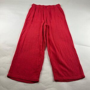 Old Navy Cosmic Pink Crinkle Cotton Gauze Wide Leg Pants M